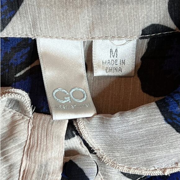 Butterfly Print Ruffle Blouse Romantic Sheer Long Sleeve Top - Picture 9 of 10